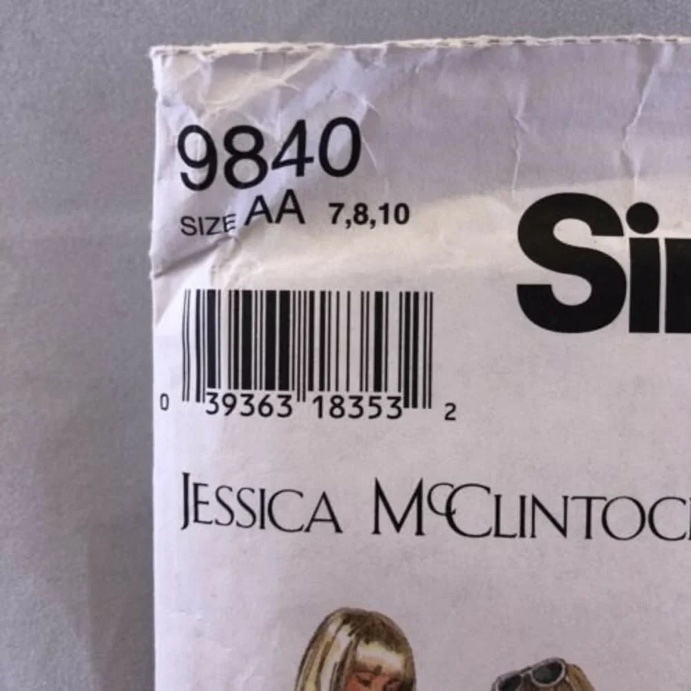 Simplicity 9840 Jessica McClintock Girls Dress Pattern 7 8 10 sleeveless Uncut